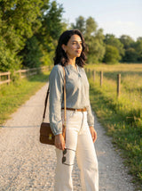 Long Sleeve Button Placket Blouse