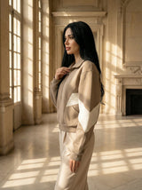 Zip-Up Contrast Panel Jacket