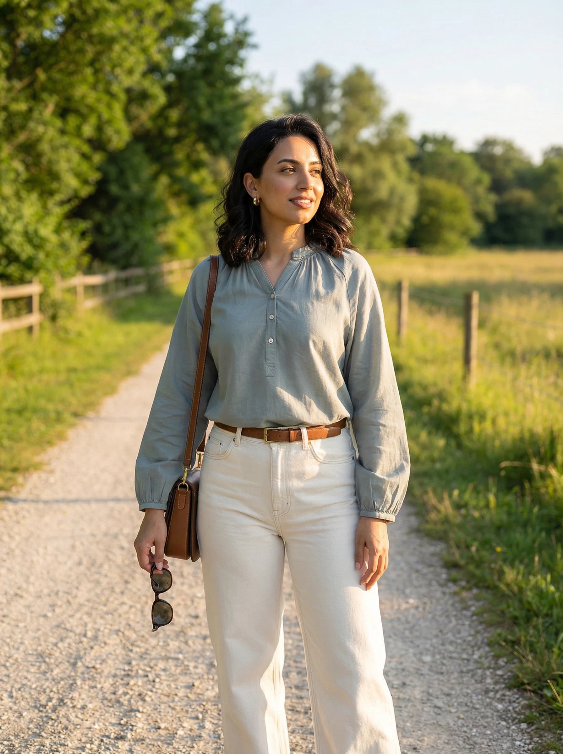 Long Sleeve Button Placket Blouse
