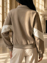 Zip-Up Contrast Panel Jacket