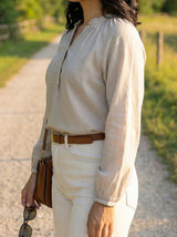 Long Sleeve Button Placket Blouse