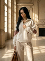 Zip-Up Contrast Panel Jacket