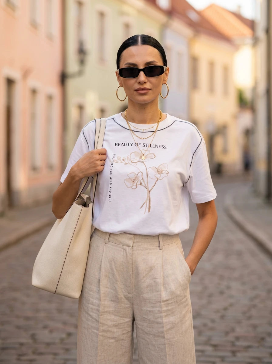 Graphic Print Crew Neck T-Shirt