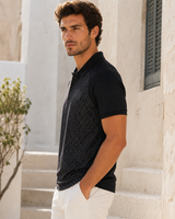 Men’s Tonal Pattern Polo Shirt