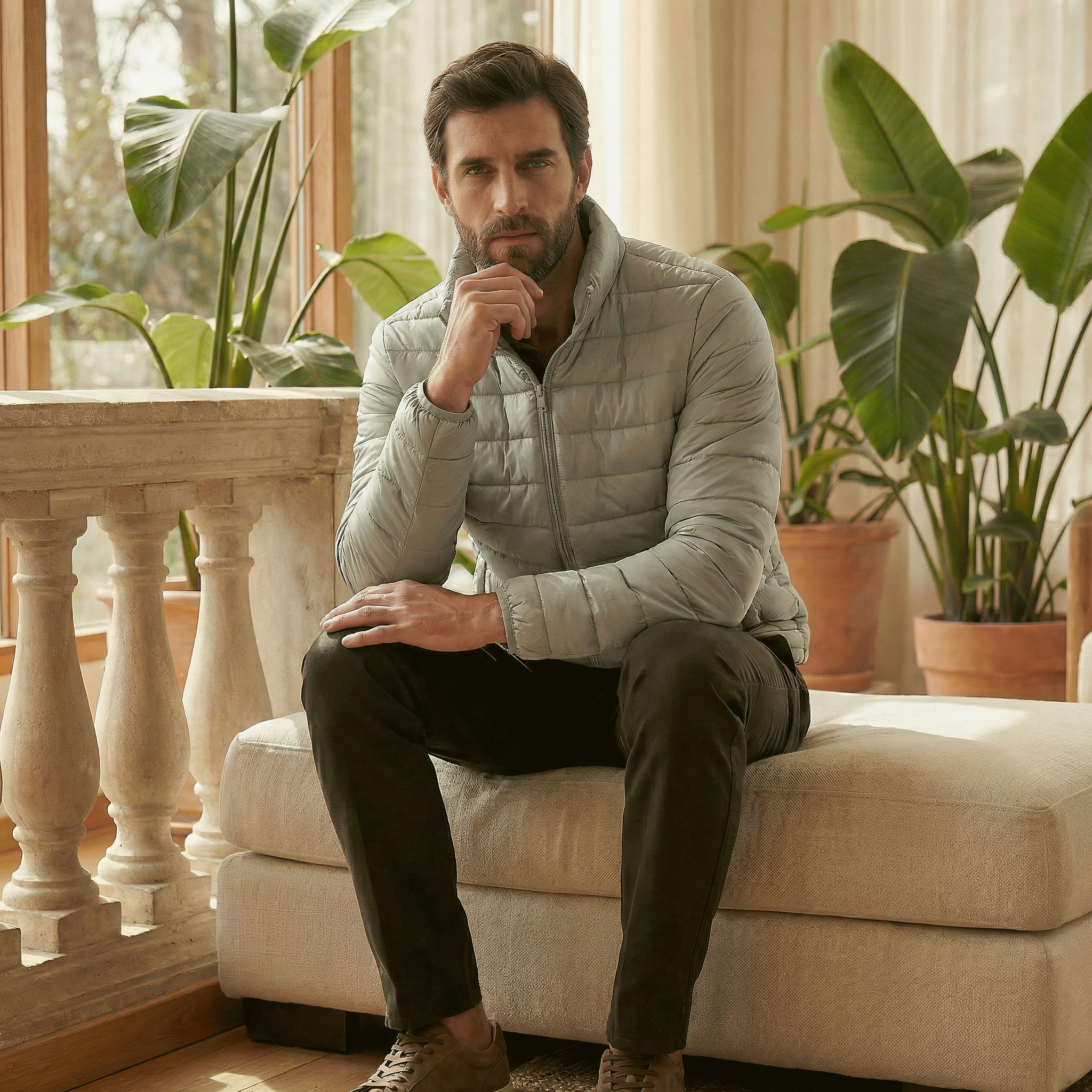 DUCK DOWN JACKET - Green, M image