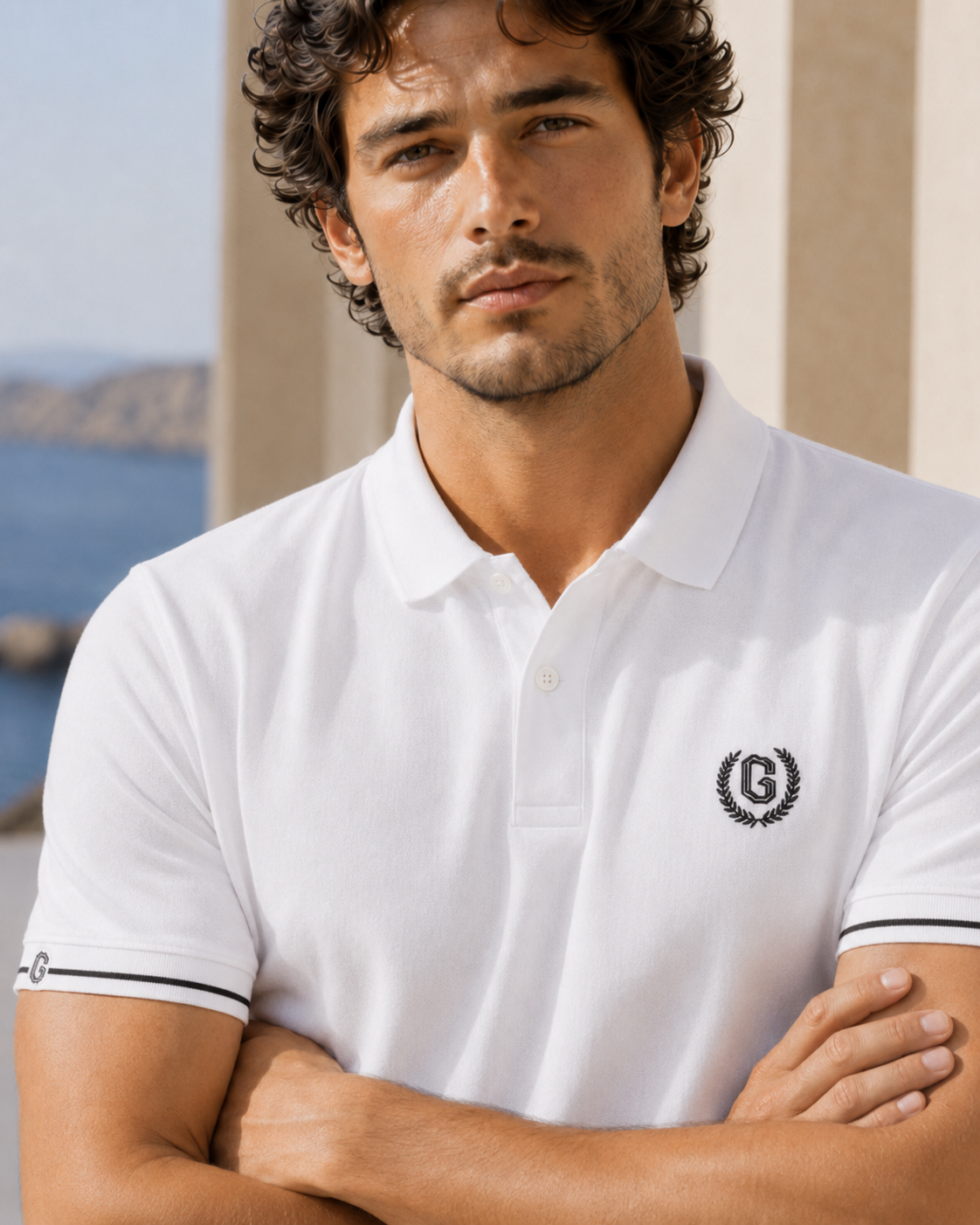 Men’s Embroidered Short-Sleeve Polo Shirt