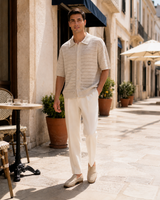 Textured Knit Button-Up Polo