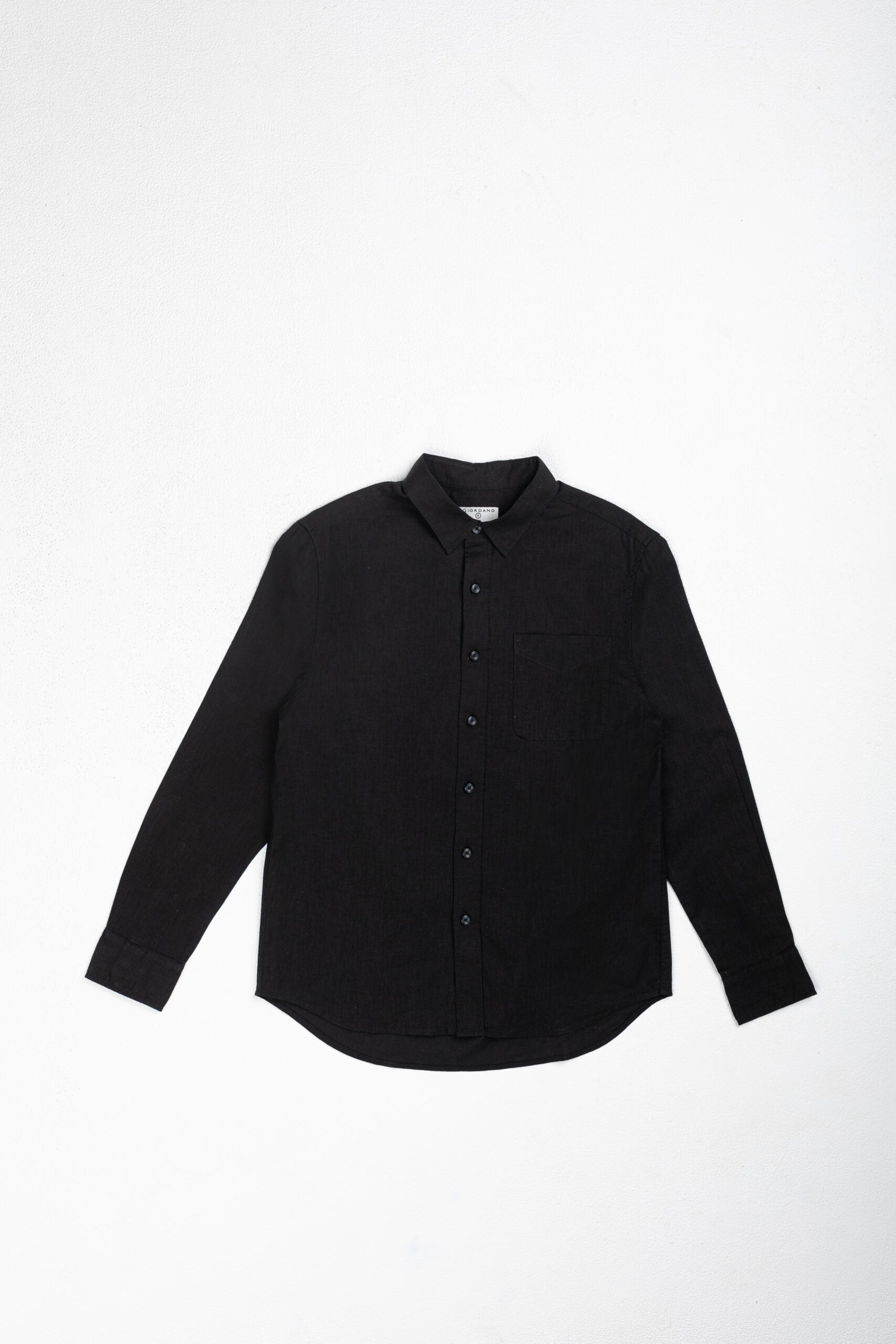 LINEN COTTON SHIRT - BLACK-10, XL image