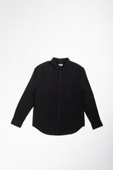 LINEN COTTON SHIRT - BLACK-10, XL image