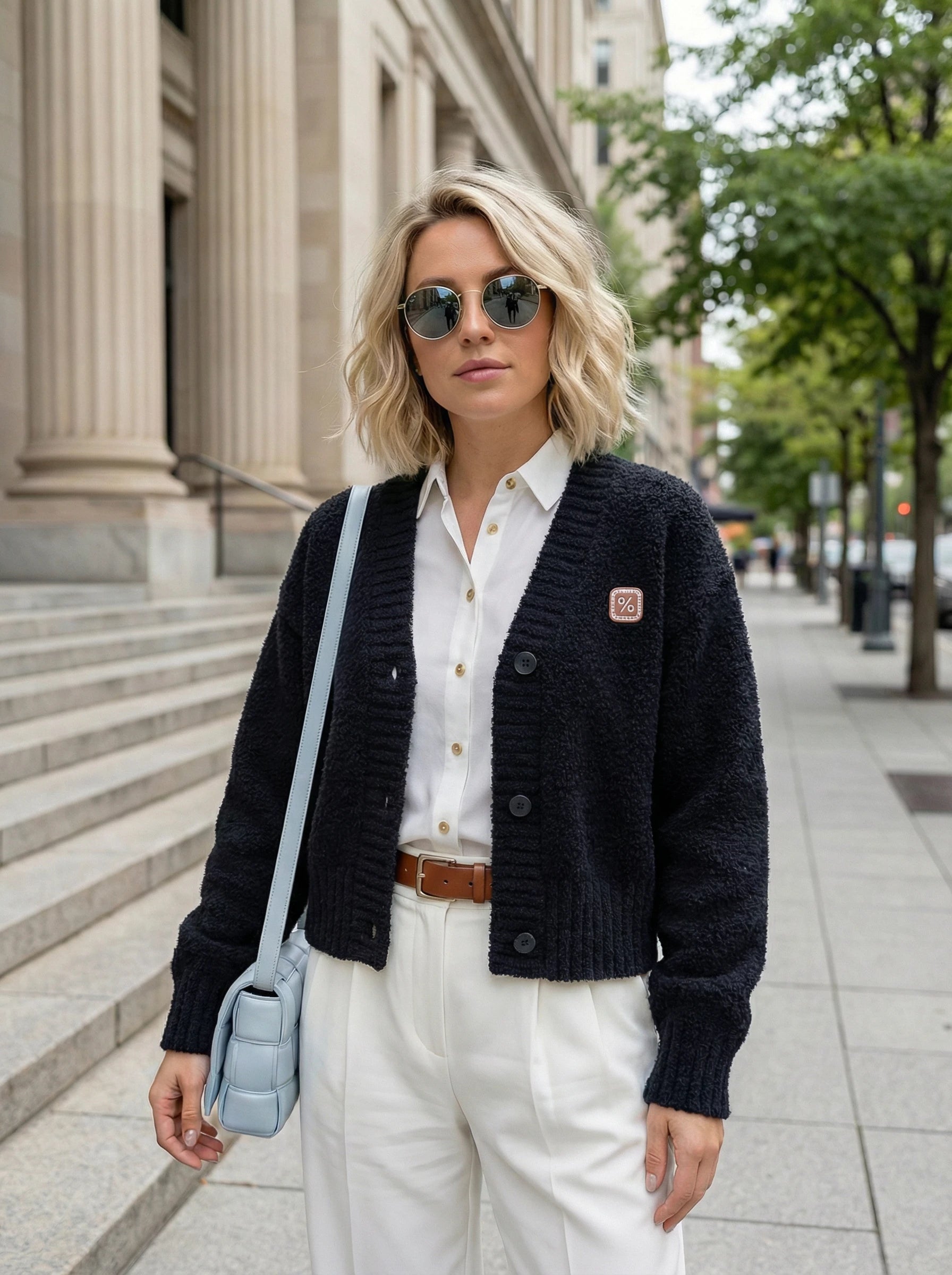 Textured Button-Front Cardigan