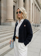 Textured Button-Front Cardigan