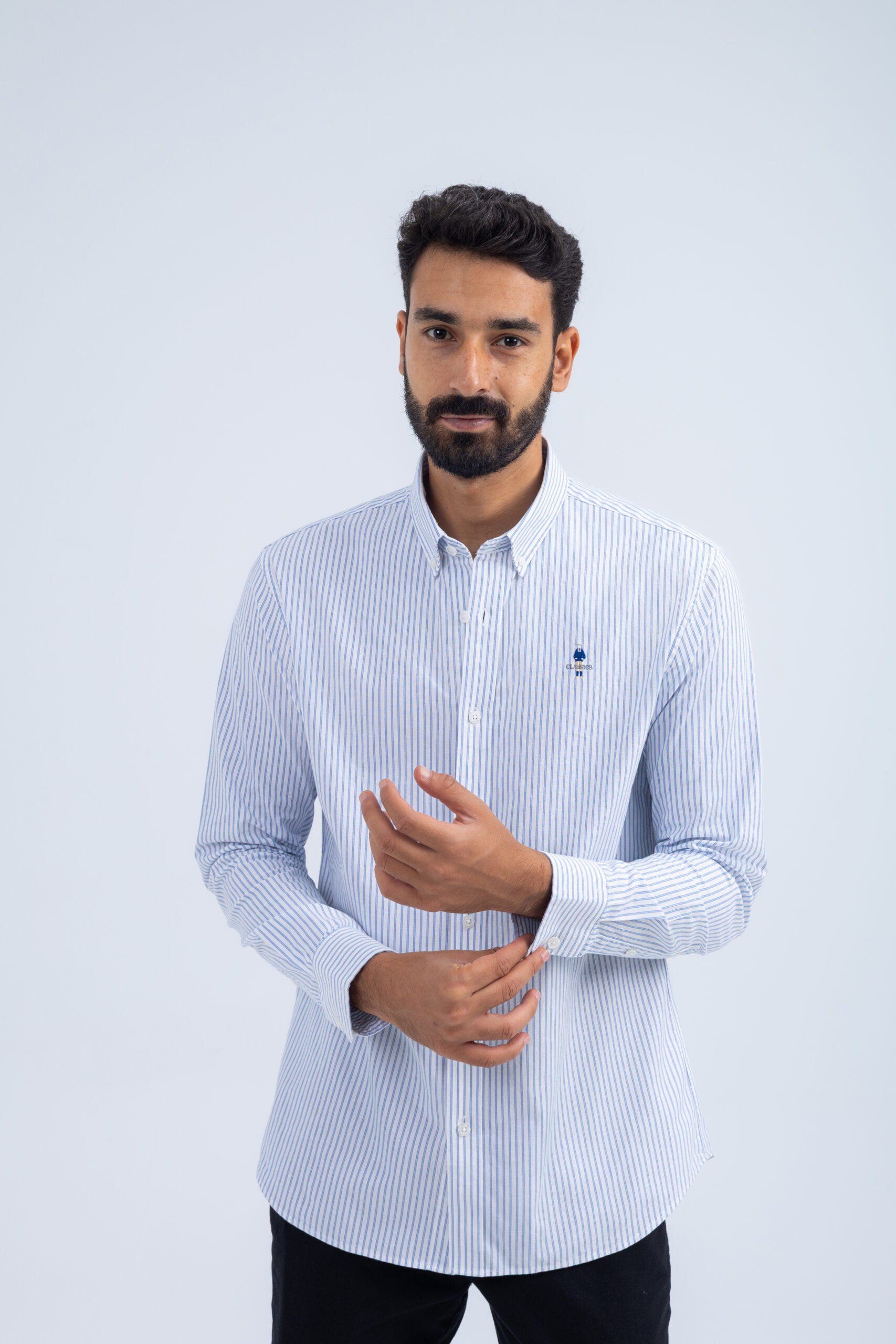 OXFORD SHIRT WITH EMBROIDERY - Stipe, XL image