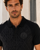 Men’s Tonal Pattern Polo Shirt