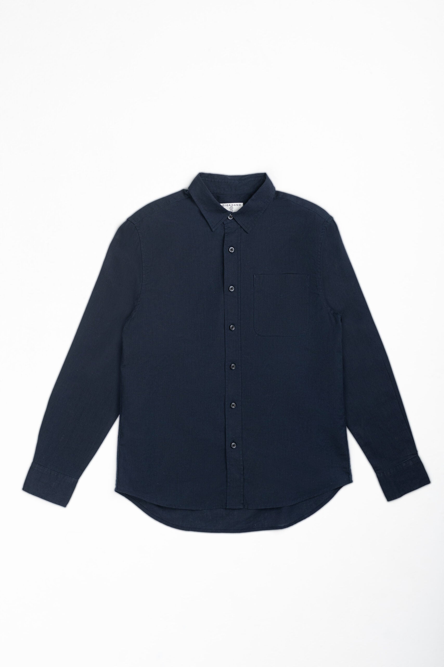 LINEN COTTON SHIRT - NAVY-32, L image