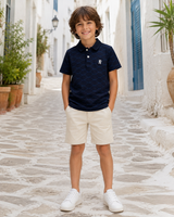 Boys’ Patterned Short-Sleeve Polo Shirt