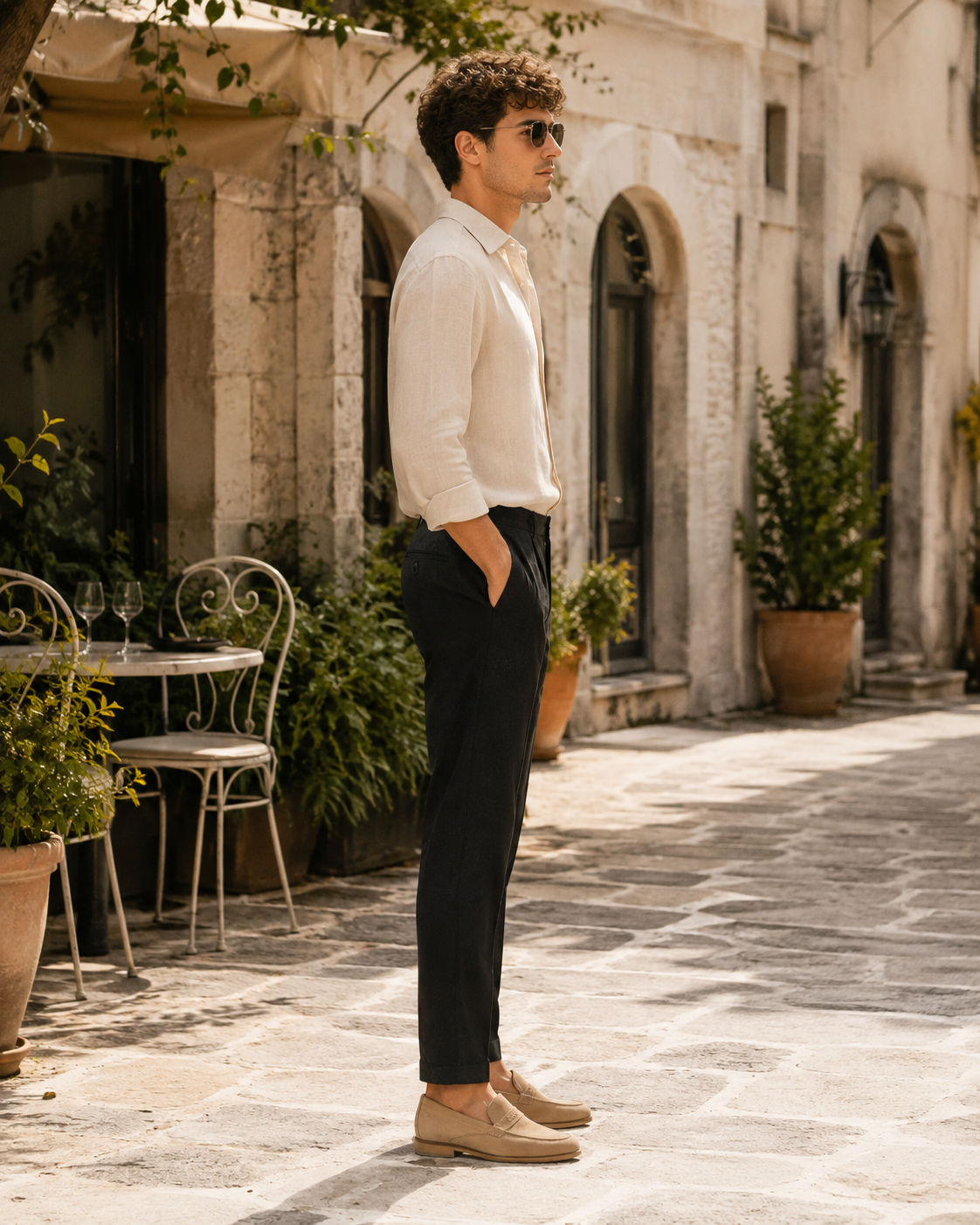 Men’s Pleated Tapered Pants