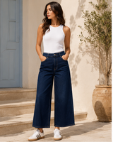 Wide-Leg Cropped Jeans