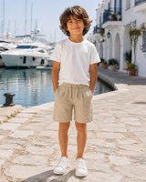 Boys’ Linen-Blend Drawstring Shorts