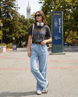 Elastic Waist Wide-Leg Denim Pants