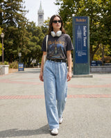 Elastic Waist Wide-Leg Denim Pants
