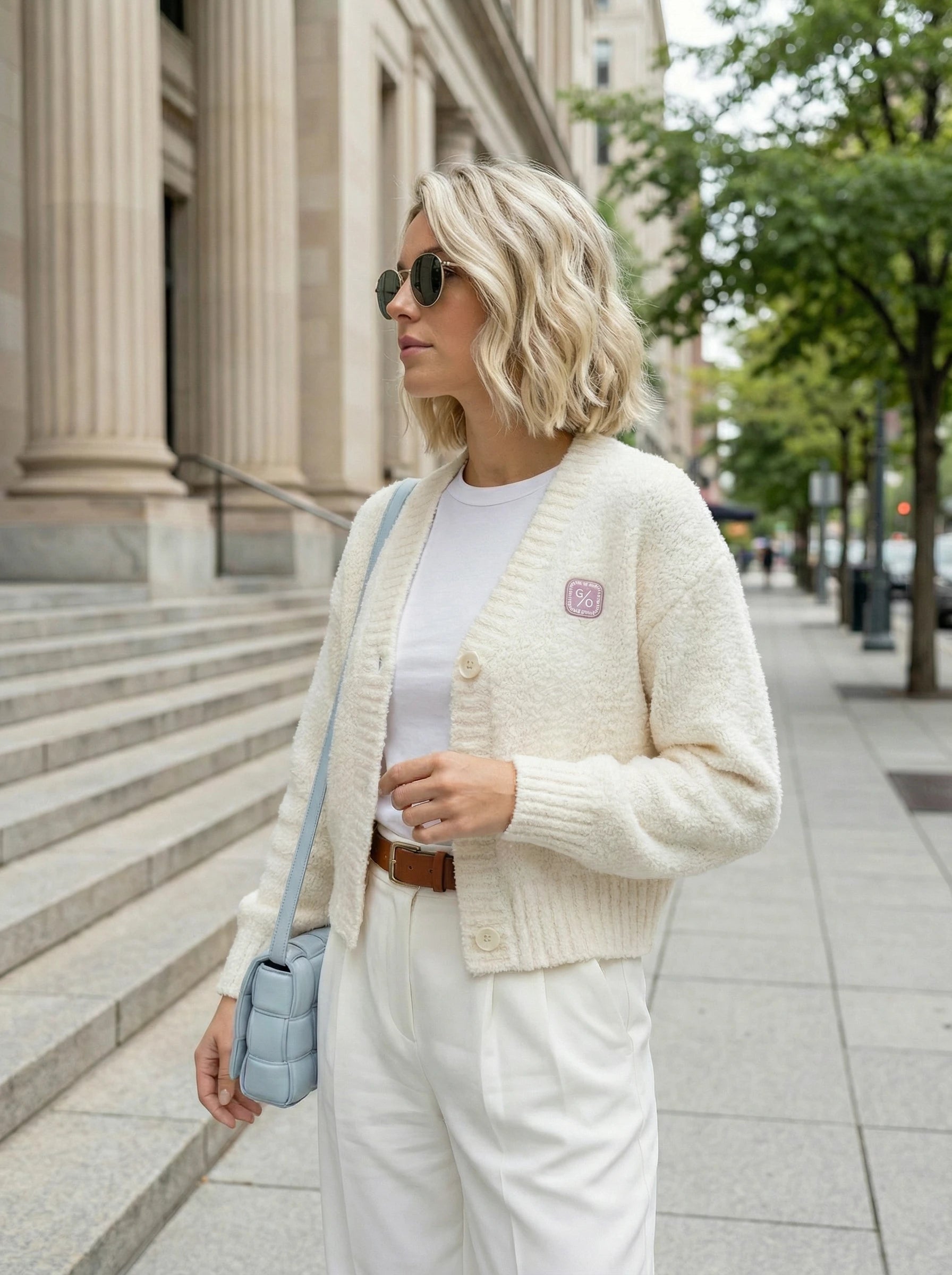 Textured Button-Front Cardigan